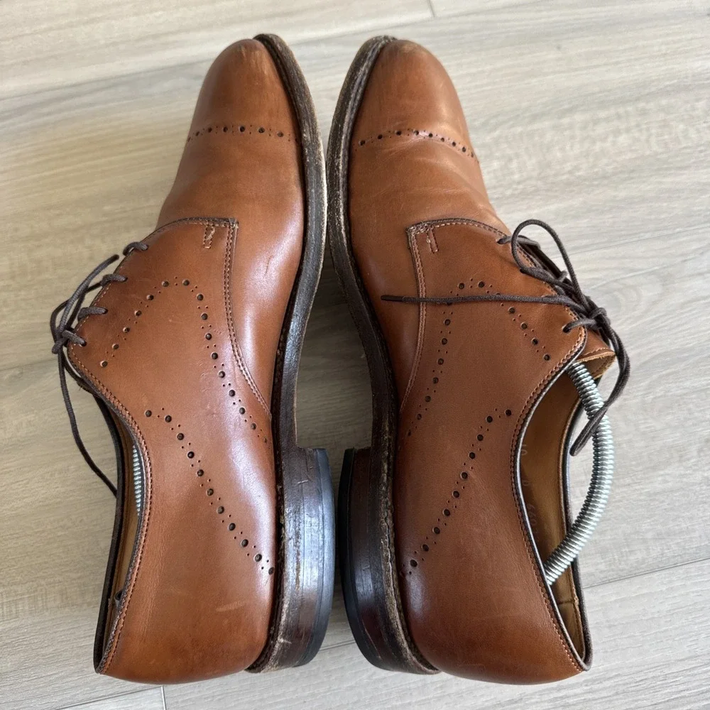 Allen‎ Edmonds Shoes Troy Walnut Chestnut Brown Cap Toe Oxford Dress Men's 10 D